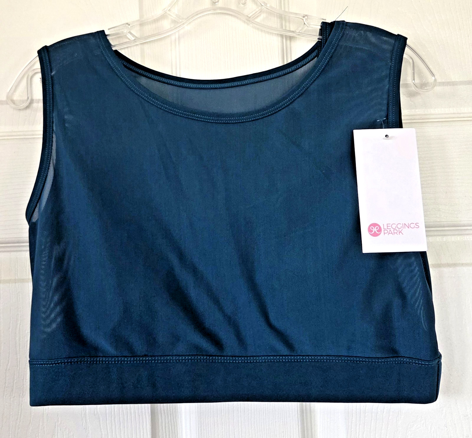 LEGGINGS PARK Forest Green Active Wear Top Yoga Work-Out Sleeveless Women's L/XL