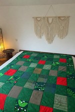 handgefertigte Patchwork-Tagesdecke 240 × 160 cm – Handarbeit, Unikat Waldorf