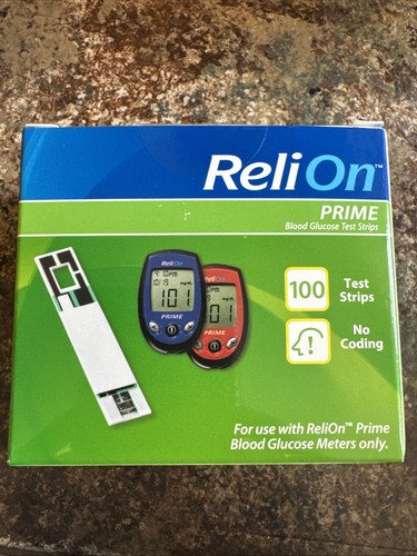 ReliOn 700100 Prime Blood Glucose Test Strips - 100 Count