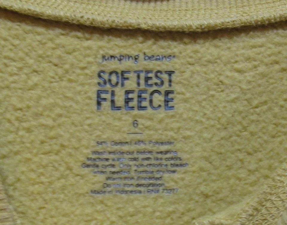 Sudadera Jumping Beans Niñas Unicornio Amarillo Mostaza Vellón Más Suave 6 Metálico Foto 3 de 4