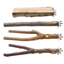 Natural Wood Bird Perch for Small  Medium Birds Parrot Stand Wooden Bird