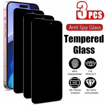 For iPhone 17 16 15 14 13 12 11 Pro Max Privacy Tempered Glass Screen Protectors