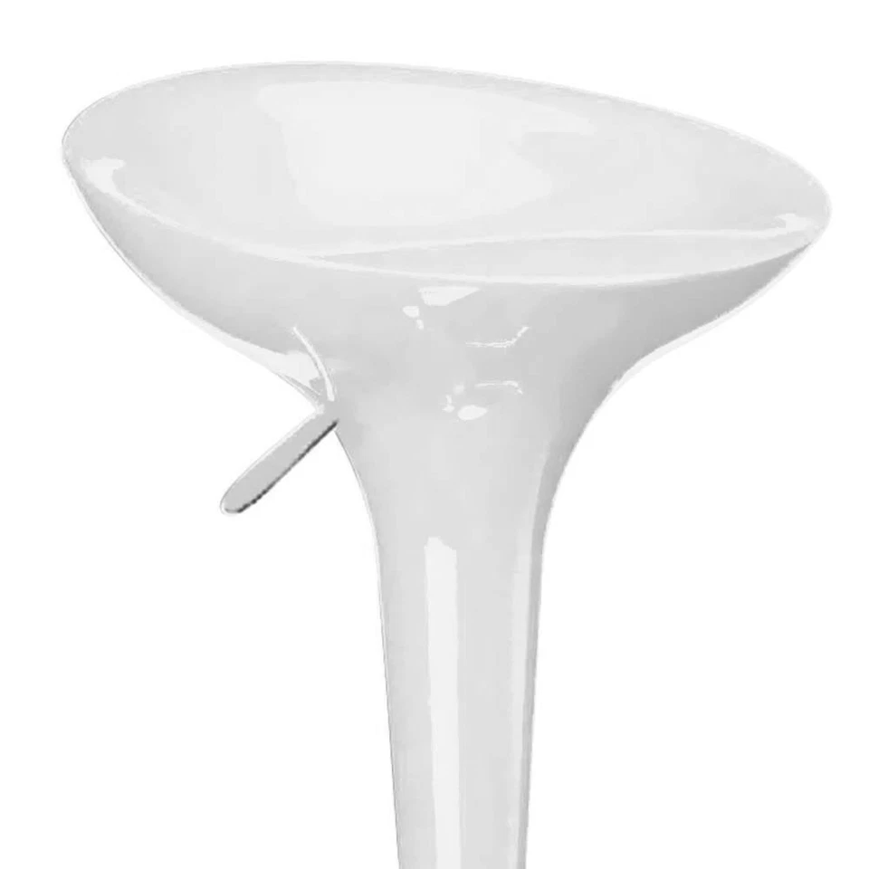 Sgabello Cucina Regolabile in Acciaio e ABS Seduta Girevole Bianco Casa Bar - Immagine 3 di 4