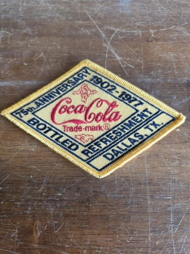 Vintage 1977 Coca Cola 75th Anniversary Jacket Patch Dallas TX Texas Soda Pop