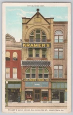 Allentown Pennsylvania PA, Kramer's Music House 544 Hamilton St. c1940s Postcard