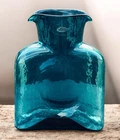 Blenko Glass Water Bottle 384 - Cerulean Blue - Dated 2018 - Maker Signed - 8"