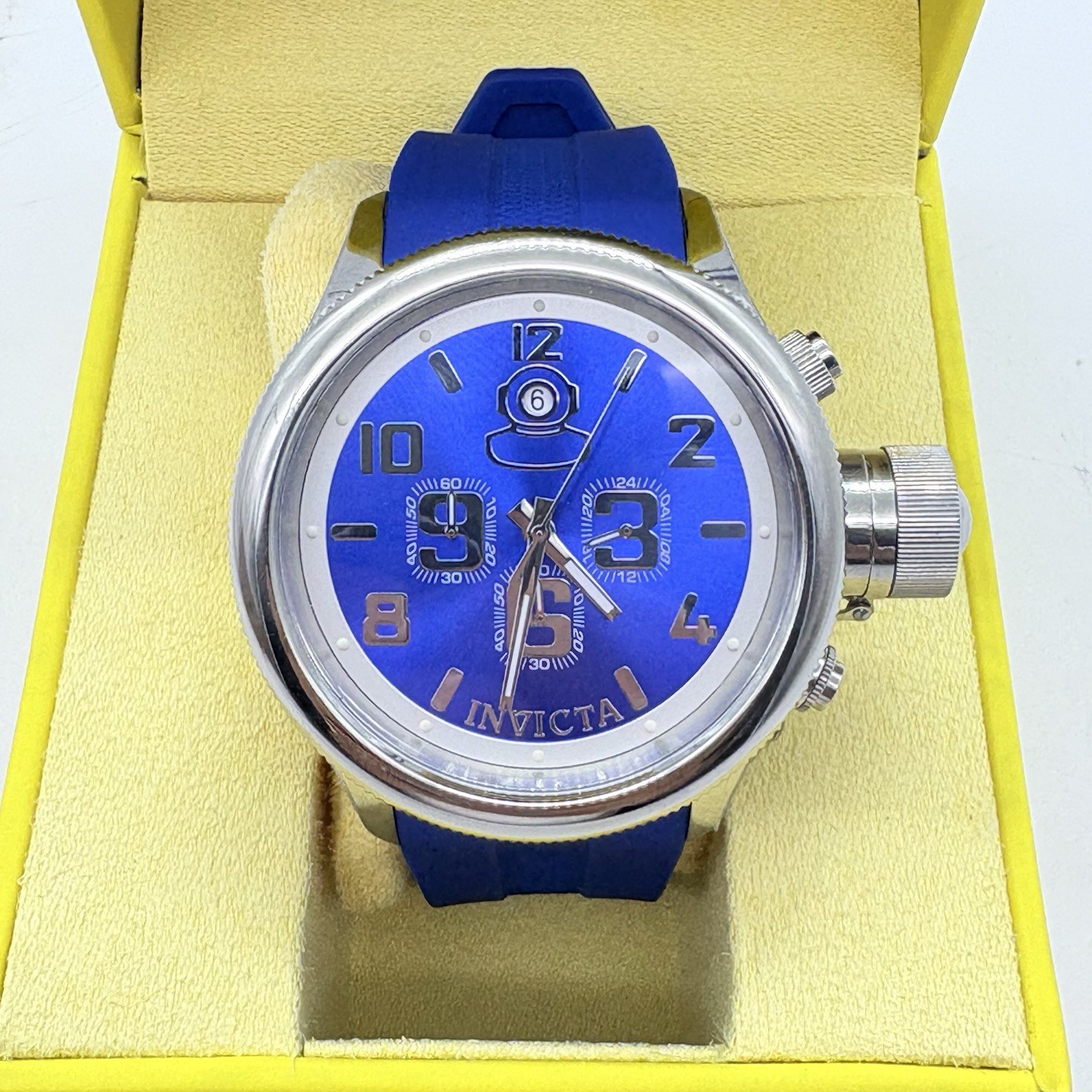 Invicta Pro Diver Men's 52mm Quartz Chronograph Blue Dial Silicone Band 33018