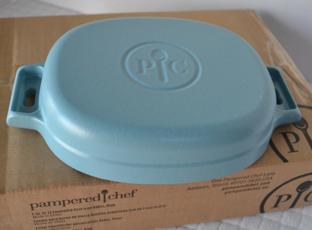 Pampered Chef Enamel Covered Cast Iron Dutch Oven REDUCED PAMPERED
