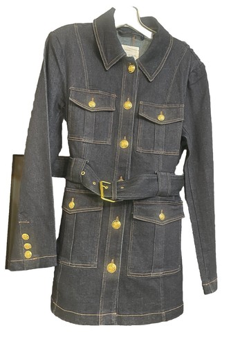 NWT Avec Les Filles Denim Belted Jacket Size M