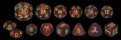Specialty 14 Unusual DCC Dice Set - Scorching Ray