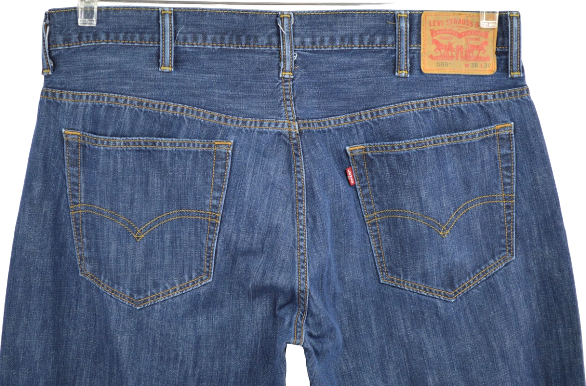 LEVI S 569 Jeans Size 38 x 27 Dark Wash Denim Straight Leg Bootcut