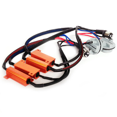 NEW 1157 LED Resistor Kit Turn Signal Relay Harness Adapter Anti Flicker Decoder