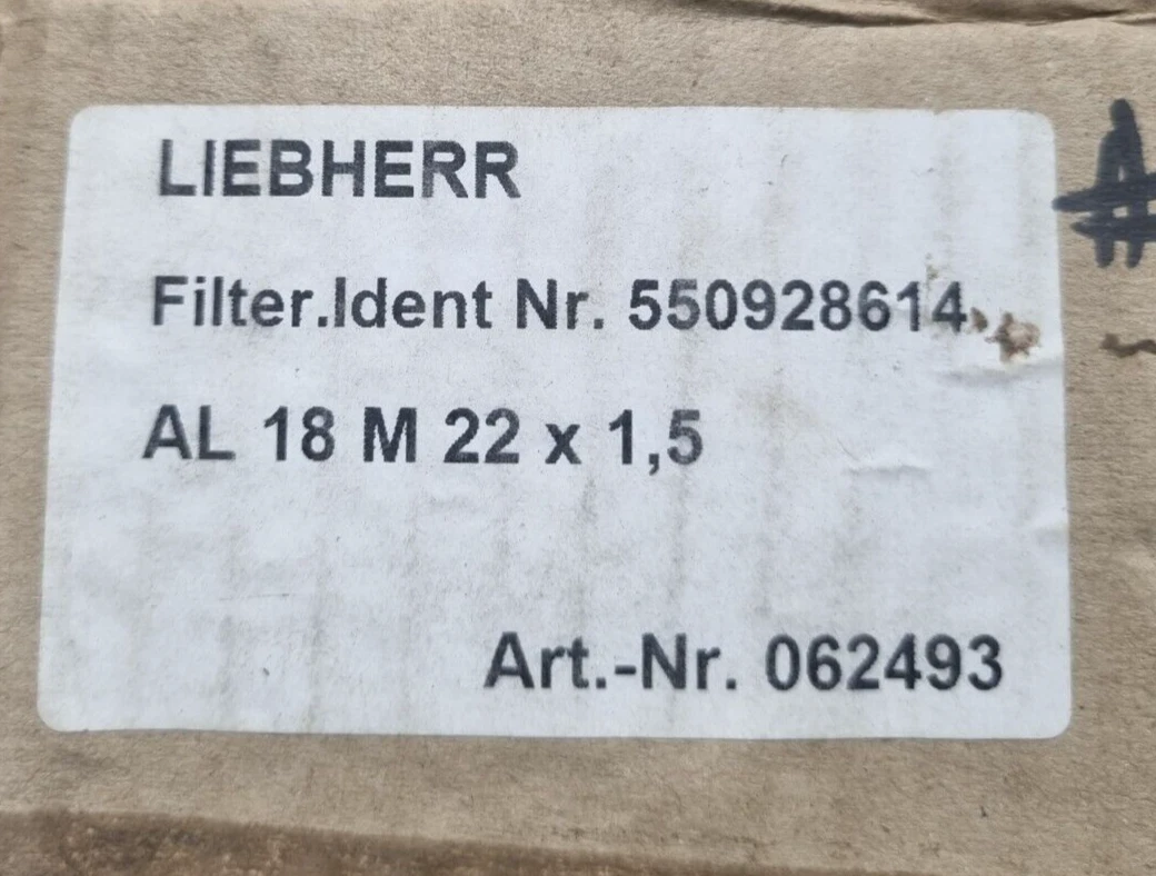 Liebherr 550928614 Filter 062493 / AL 18M 22x1,5 | eBay