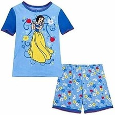 Disney Store Princess Snow White Girls Short Sleeve Shorts Cotton Pajama Set