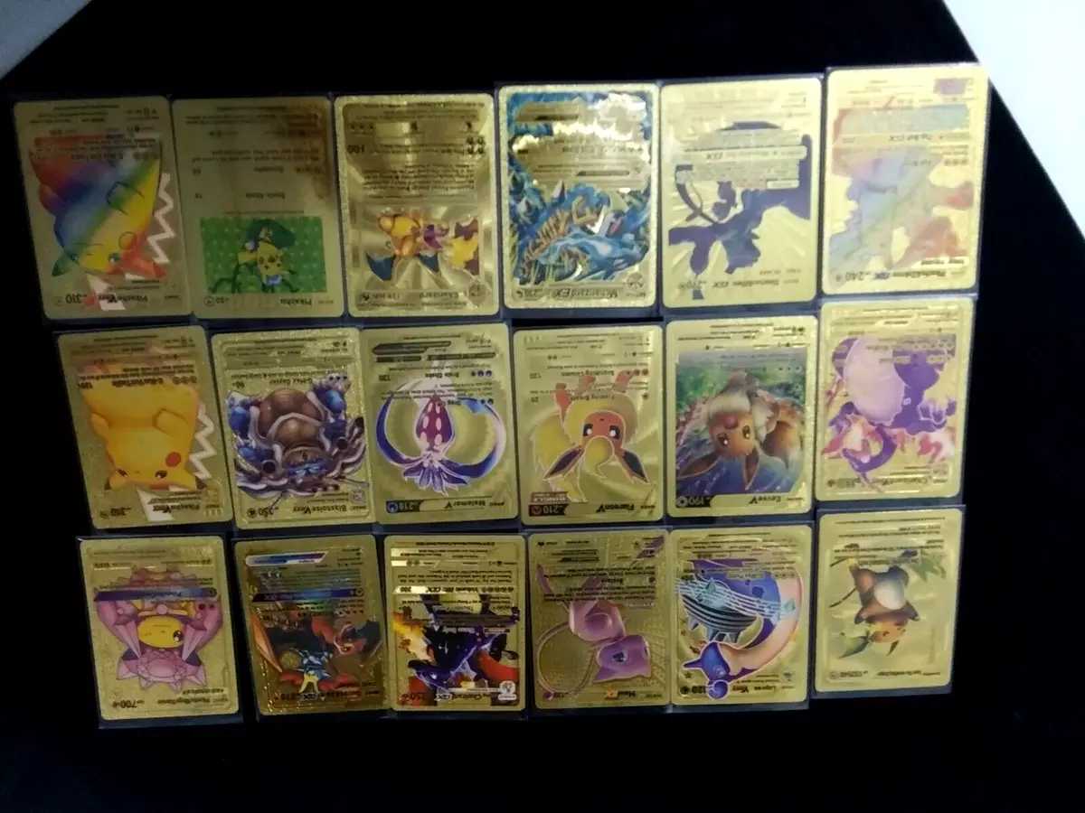 Pokemon Gold Foil Cards W/Sleeves Lapras Eevee ++ Lot Of 18 Total