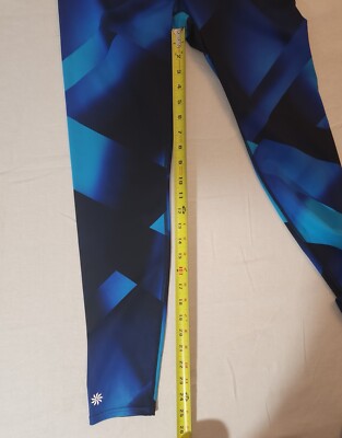 Legging Athleta Chaturanga Géométrique Bleu Givré - Taille S - Pour Yoga, Running - Occasion TB