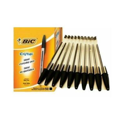 5X BIC CRISTAL Stifte Mittel Kugelschreiber Original Kristall Biros In Schwarz, Blau, Rot