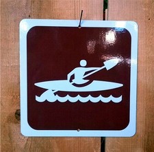 Kayak Kayaking Recreation Symbol Highway Route Sign