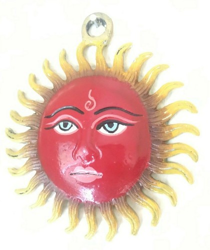 Multicolored SMALL Sun Face Mini Ornament Sun Mask Plaque wall hanging Garden - Picture 3 of 4