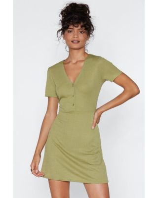 Brandneu mit Etikett Nasy Gal geripptes Kleid heller als Sonnenschein - Größe 10