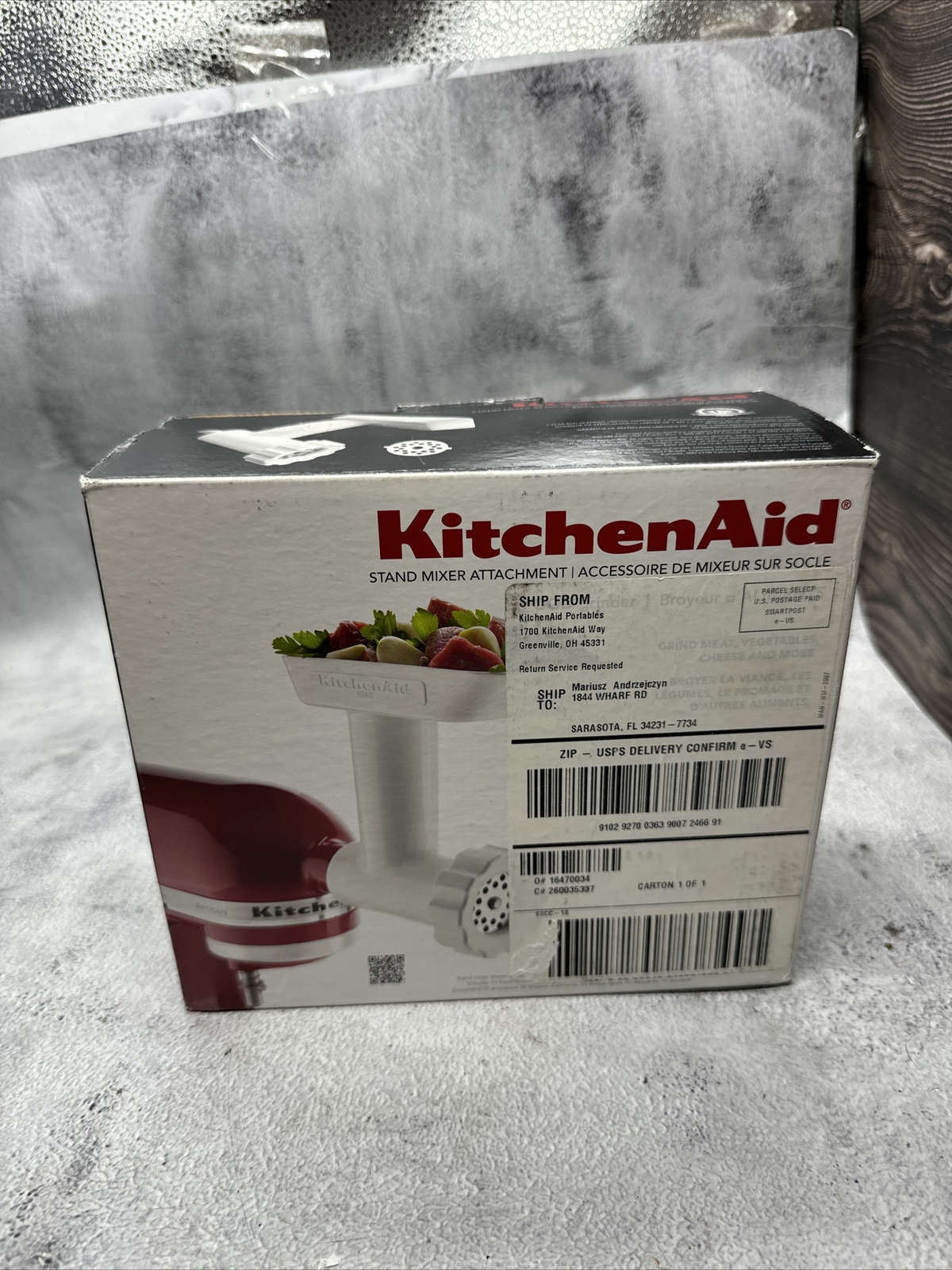 KitchenAid KSMFGA Food Grinder Stand Mixer Attachment White. K