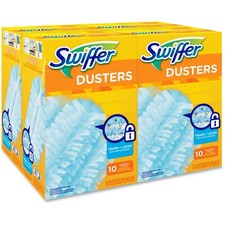 Refill Dusters, Dust Lock Fiber, Light Blue, Unscented, 10/Box, 4 Box/Carton