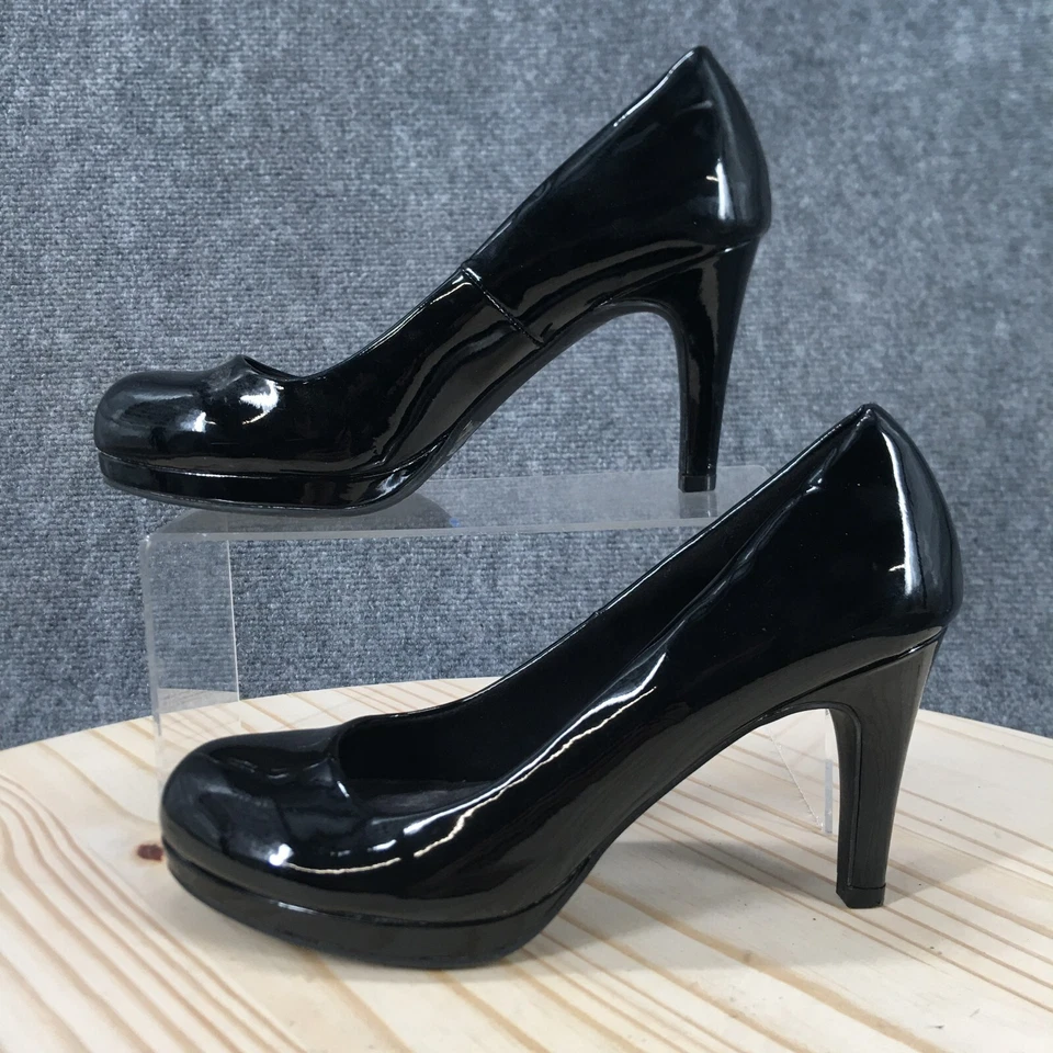 Tacones de lavandería CL by Chinese para mujer 7,5 vestido tacón de aguja charol negro Foto 2 de 4
