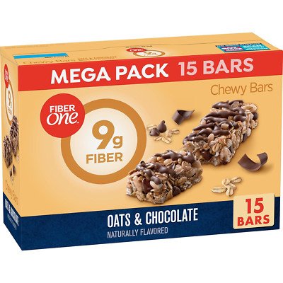 fiber one naturally flavored chewy bars oats & chocolate 9g fiber 15 ct