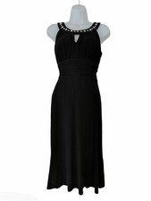 Signature Black Sleeveless Stretch Dress with Stones Size 8 *SALE*