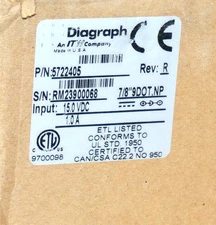 DIAGRAPH 5722405 REV, R INK JET SYSTEM PRINT HEAD 15.0, VDC 1.0, A REPAIRED