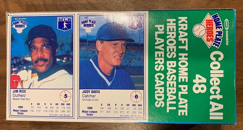 1987 Kraft Spiral Home Plate Heroes Baseball - Jim Rice - Jody Davis - New Box