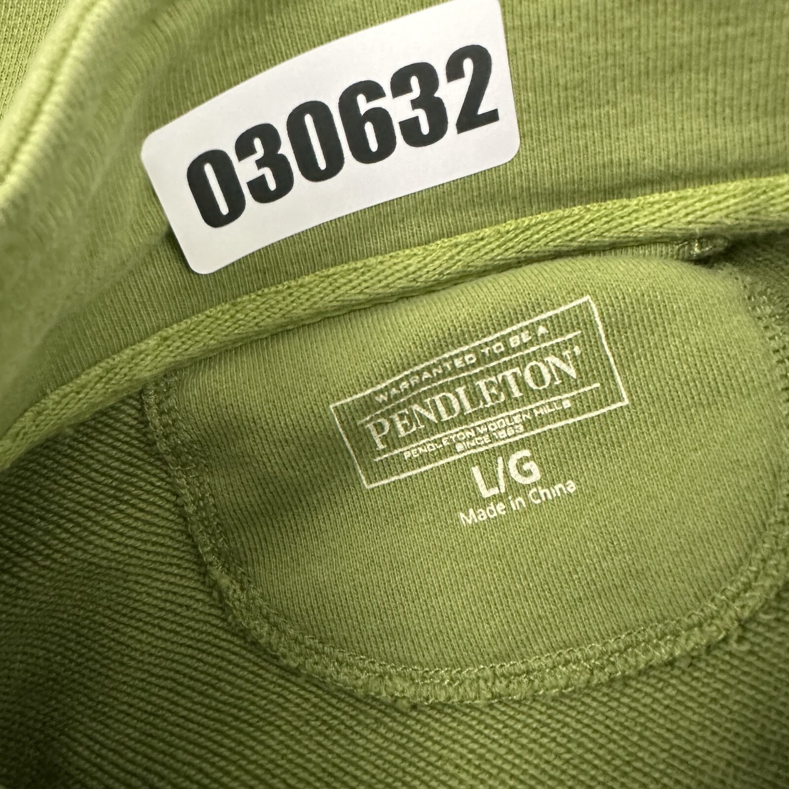 Pendleton Sweater Men Large Green Solid 1/4 Zip P… - image 5