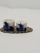 VTG DELFT Holland cups Hand-Painted Ceramic