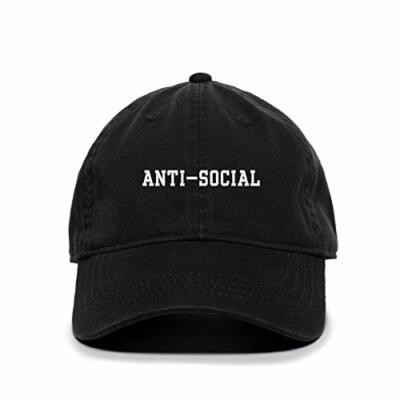 Anti Social Baseball Cap Embroidered Cotton Adjustable Dad Hat