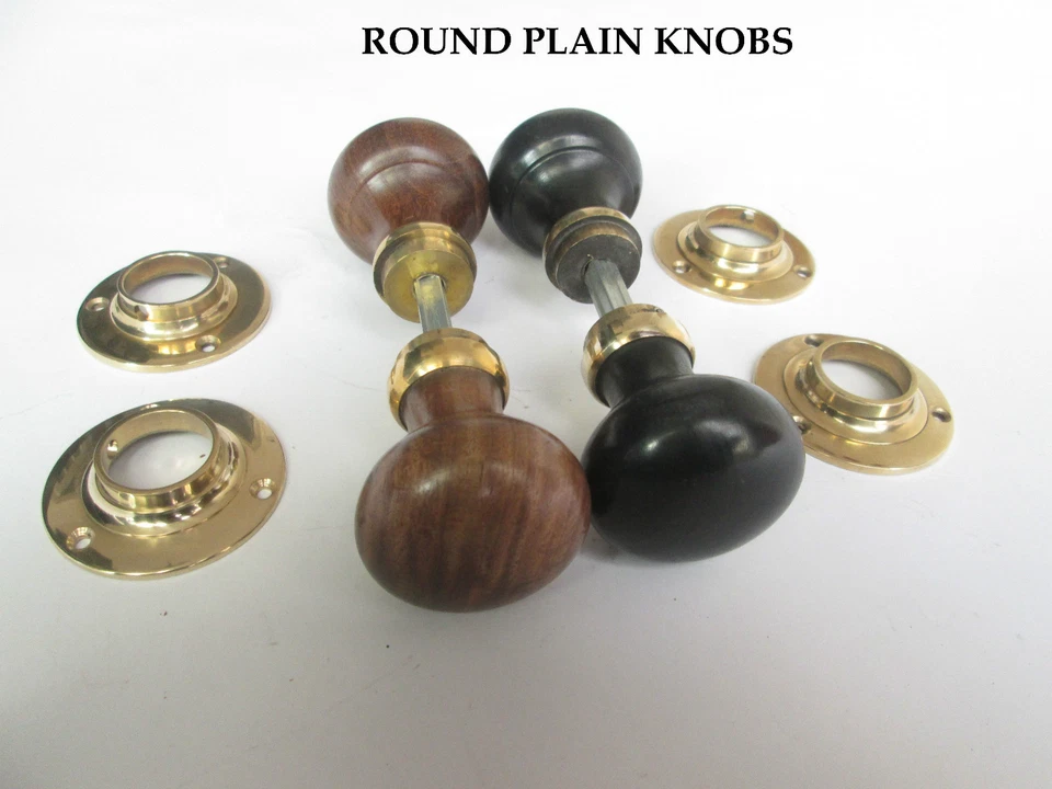 TRADITIONAL ANTIQUE STYLE WOODEN MORTICE RIM DOOR KNOBS LEVER LATCH HANDLES - Image 4 of 4