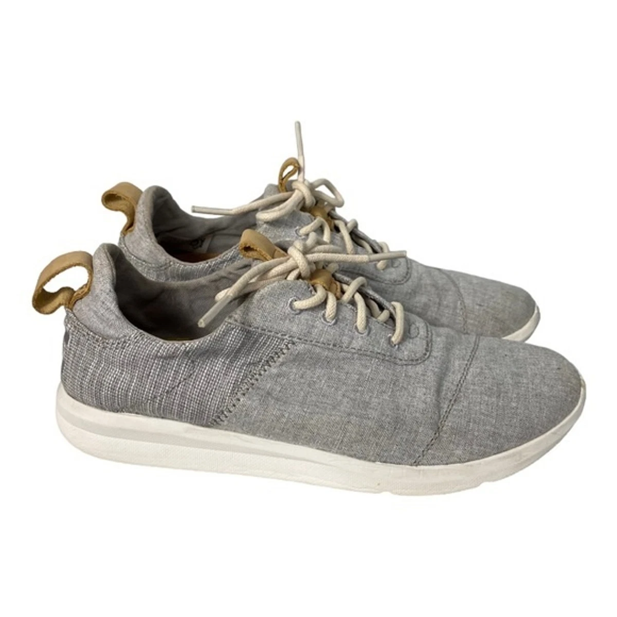 TOMS Women s Grey Cabrillo Canvas Casual Travel Sneakers Shoes 7