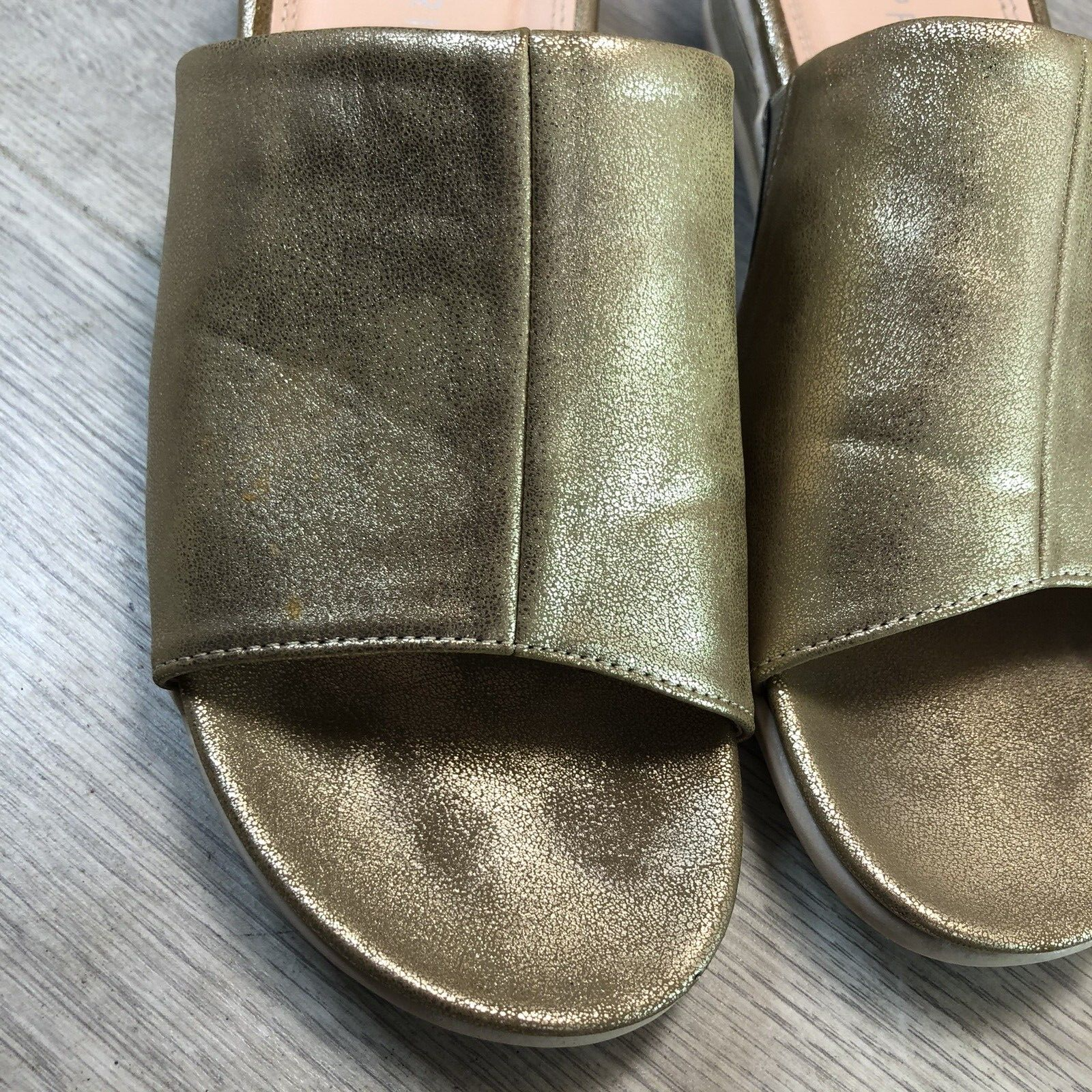 PANTOFOLA D’ORO CIPRIATA donna moda manica a soffietto rotonda zeppa alta mulo estate uk6