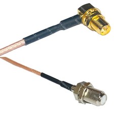 RG316 RP-SMA FEMALE ANGLE to F FEMALE RF Cable Rapid-SHIP LOT