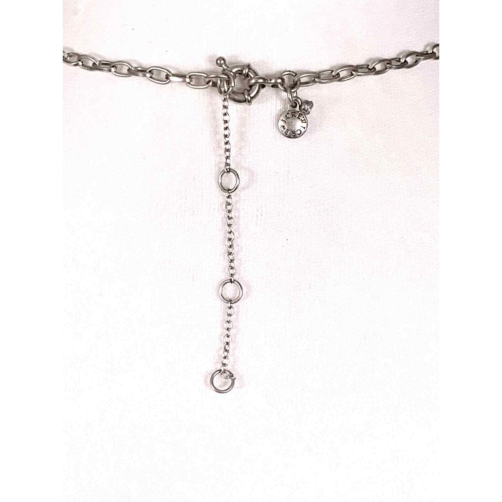 J. Crew Silver Dangling Crystal Statement Necklac… - image 3