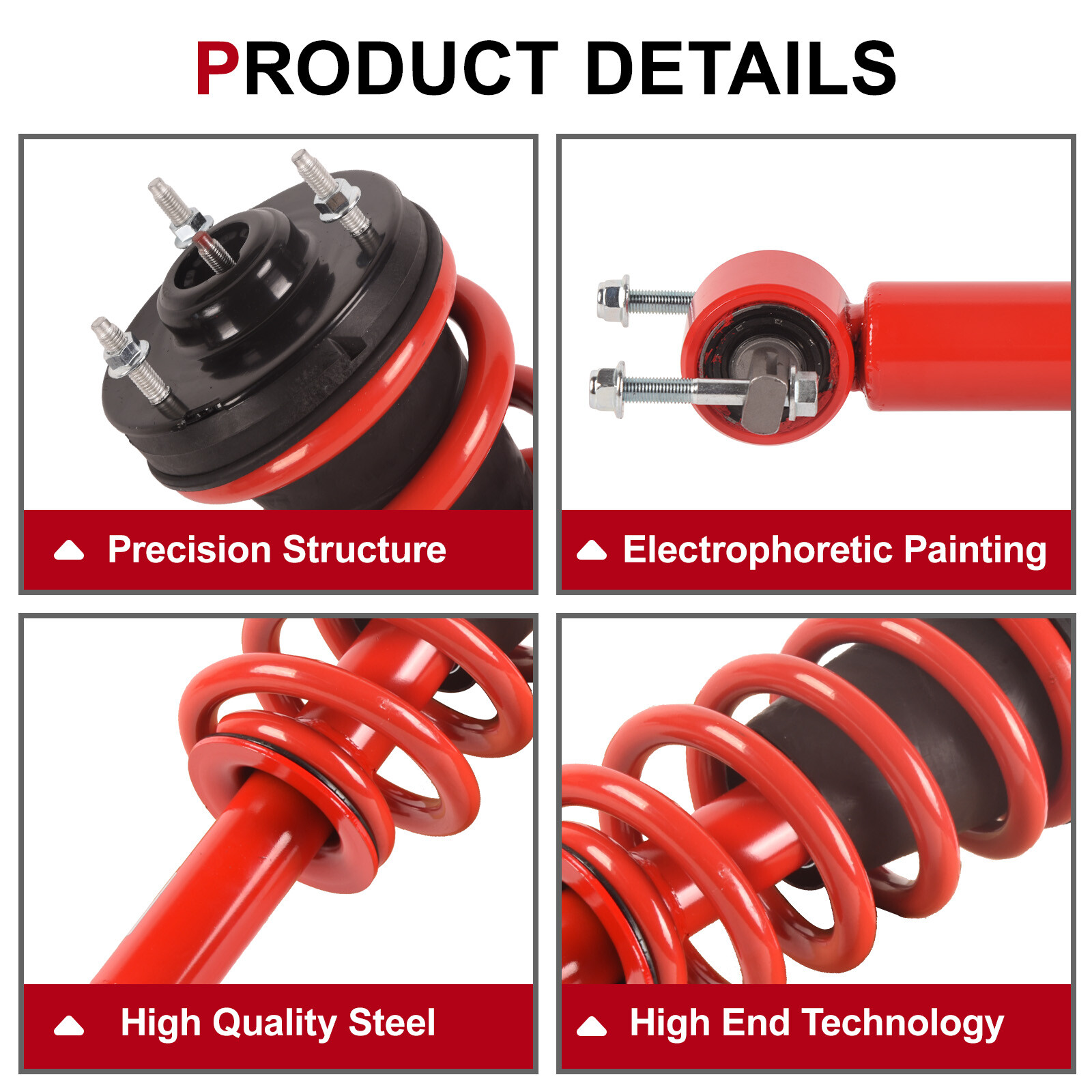 Strut Red Pair Front Struts Red for Chevy GMC Silverado Sierra 1500 Tahoe ...