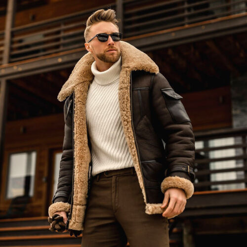 Men's Fashion Casual Loose Keep Warm Coats Winter Thicken Faux Fur Jackets - Afbeelding 1 van 38