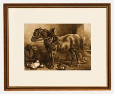 Edith Mary Cottam (1864-1942) - Framed Watercolour, Working Horse at the Yard