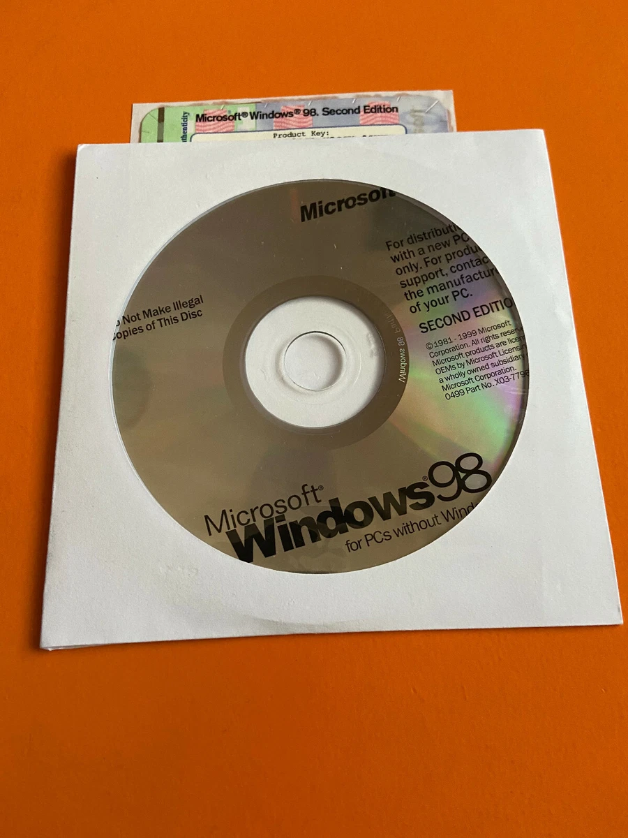 Microsoft Windows 98 Standard Operating System Software for sale