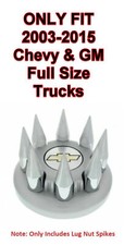 Set8 Chrome Spike Wheel Lug Nut Covers For 2003-2015 Chevygmc Full Size Truck