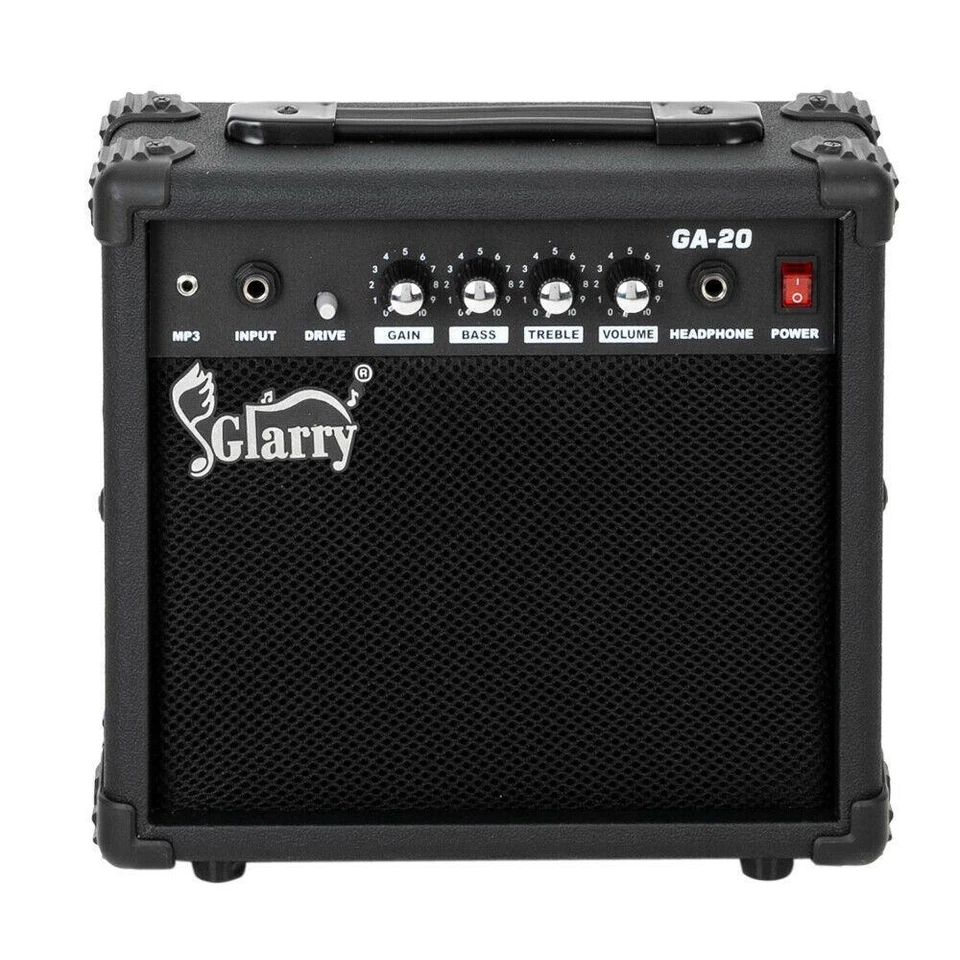 20W Amplifier Portable Guitar Amp for Electric Guitar Powerful Sound Black