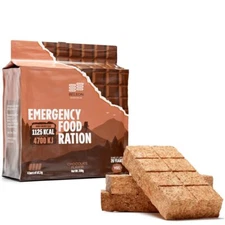 Chocolate High Energy Bar, 20-Year Shelf Life Emergency Food, Survival MRE Ratio