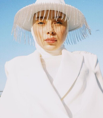 Wedding Hat Crystal Fringe Hat, Handmade White Boater Hat With