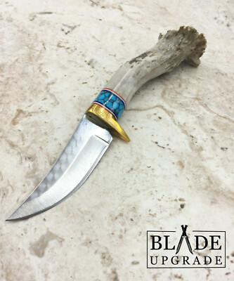 Ken Richardson Small Hunter Turquoise 1085HC Steel Antler Fixed