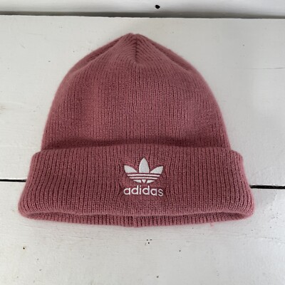 Adidas Originals Pink Beanie Cap Knit Cuff Hat Trefoil Acrylic - Main Image