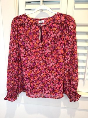 J. Crew Women s Pink Orange Floral Top Size Small NWT Lined